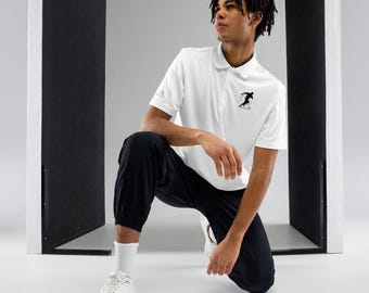 Polo Adidas da calciatore / Polo premium con grafica ricamata da calcio