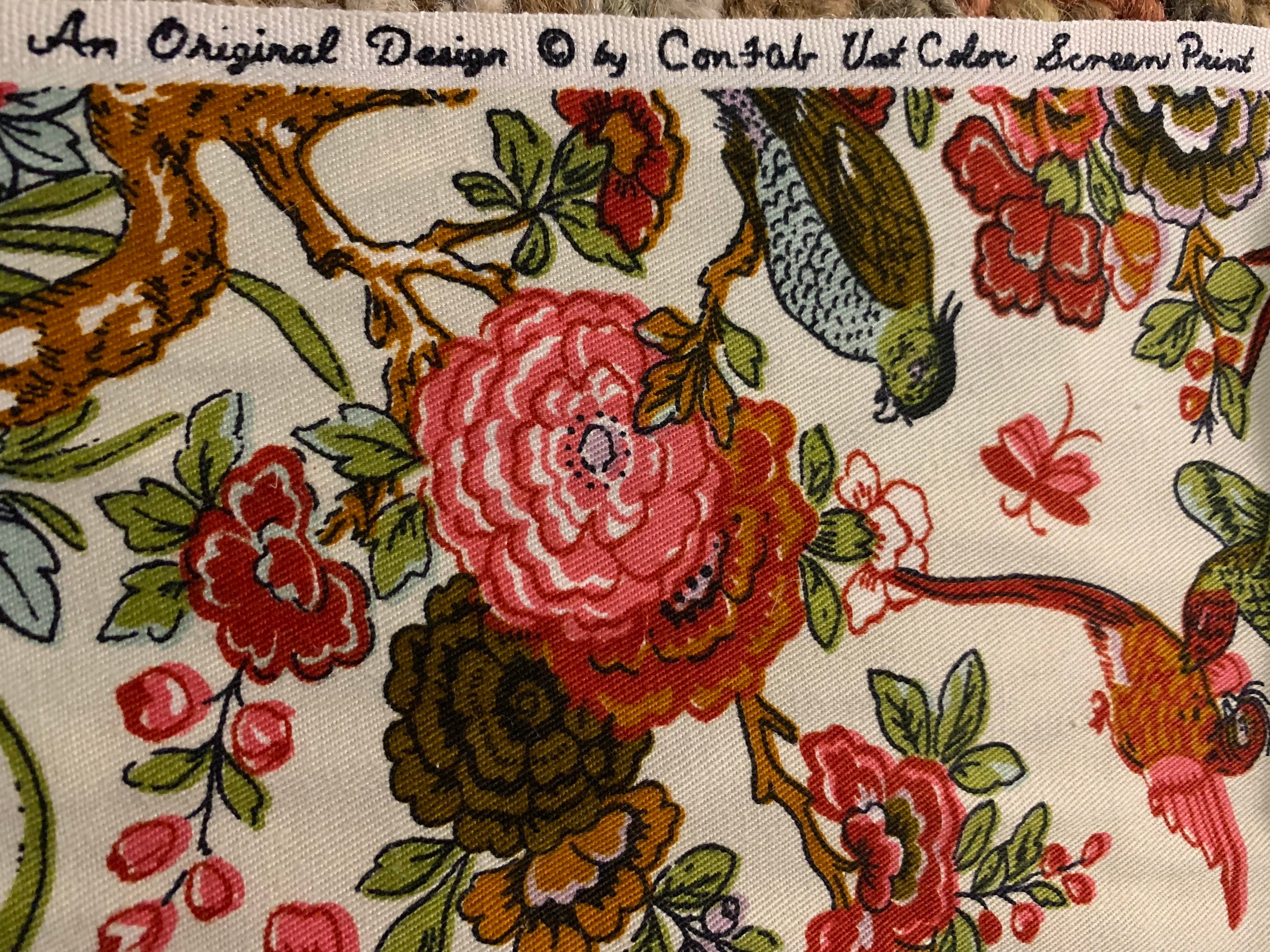 Chinese Pattern Valances New Vintage Chinoiserie Valance in Red With Birds, Pagoda, Flowers ...