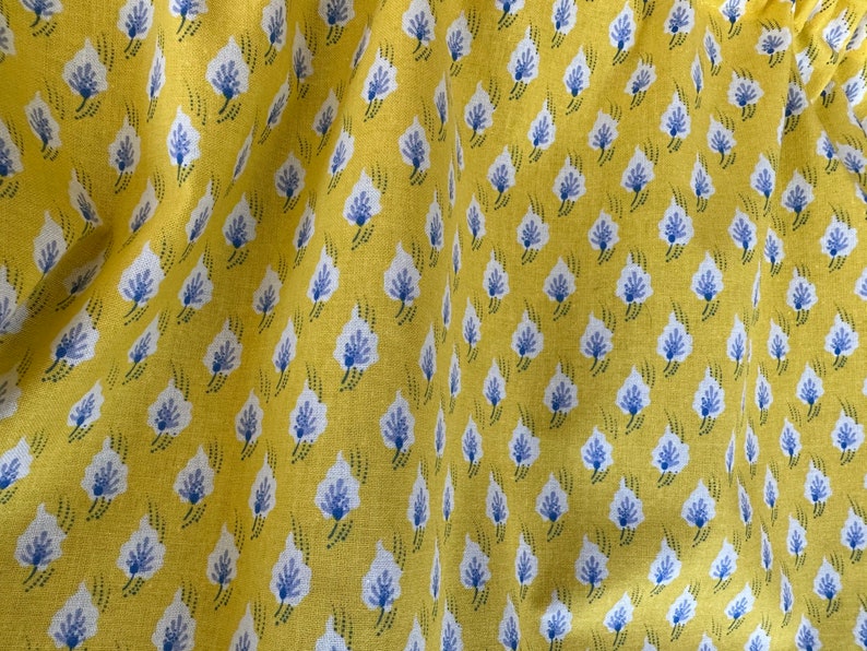 Laura Ashley Yellow and Blue Small Floral Valance. New Etsy
