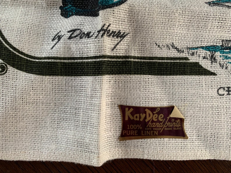 New Vintage Kay Dee Dish Towel with American Train Stations