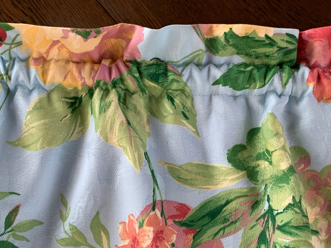 Beautiful Waverly Fruit and Floral Valance in Blue Called Etsy