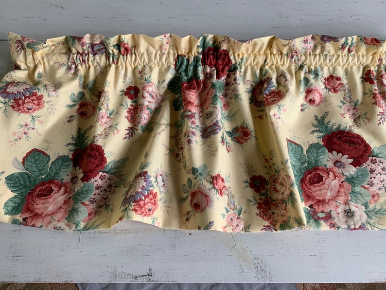 Waverly Garden Room Red Norfolk Vintage Rose Gingham Check Tiered Valance 68 - Waverly Garden Room Valance Waverly Garden Room Red Norfolk Vintage Rose Gingham Check Tiered Valance 68 - Waverly Garden Room Valance