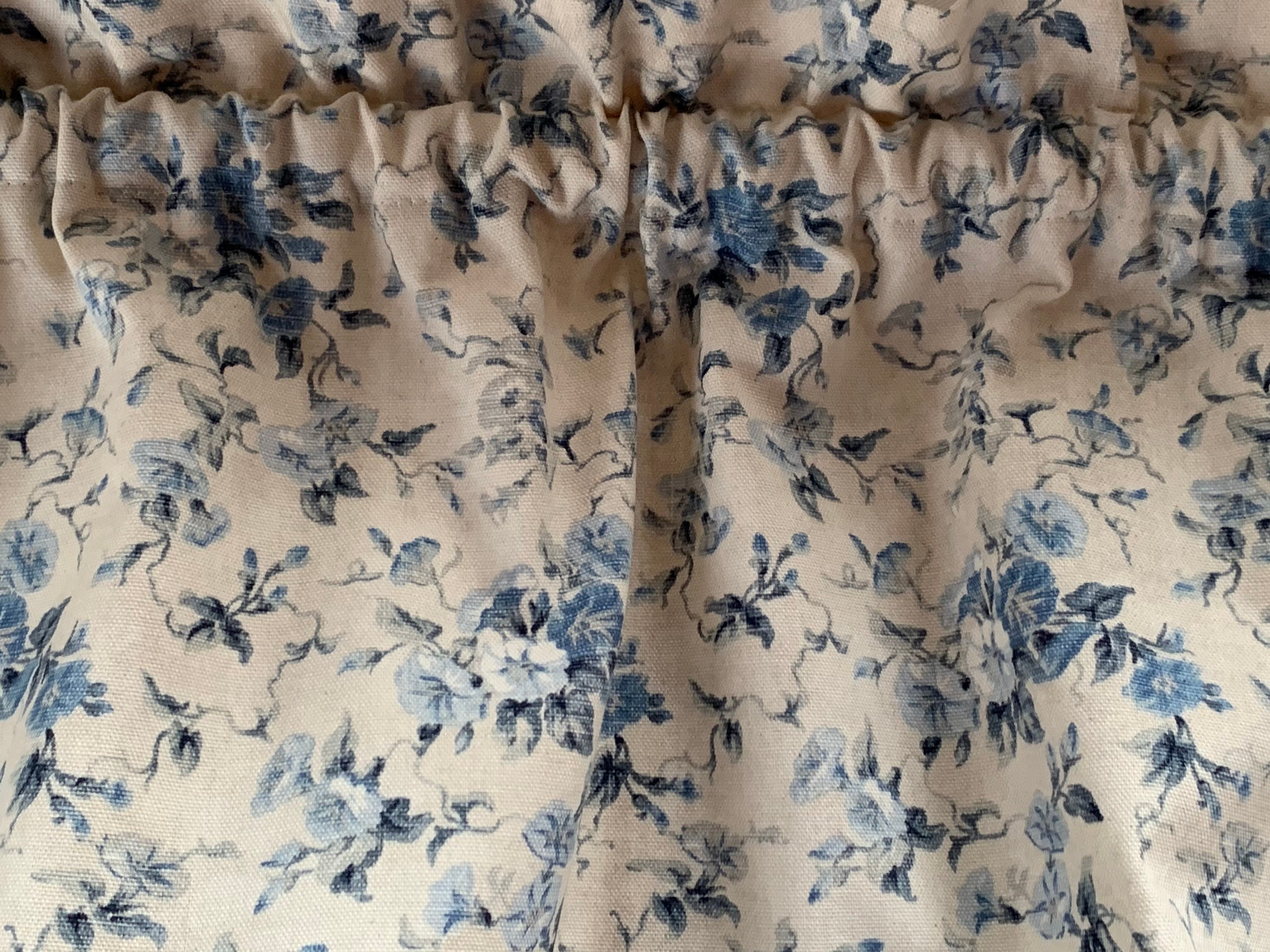 Waverly Blue and Cream Floral Valance called Fairhaven. New Etsy