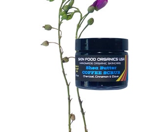 Organic Face & Body Coffee Scrub, Natural Acne Scrub, Face Wash for Acne, Exfoliating Coffee, Charcoal scrub