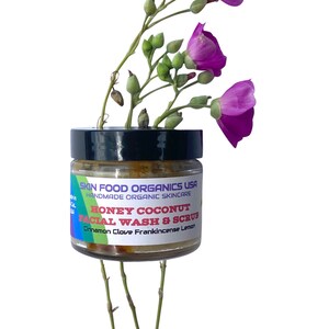 Organic Facial Scrub, Face Wash, Facial Cleanser, Gentile Face Wash, Honey, Coconut, Sugar Scrub