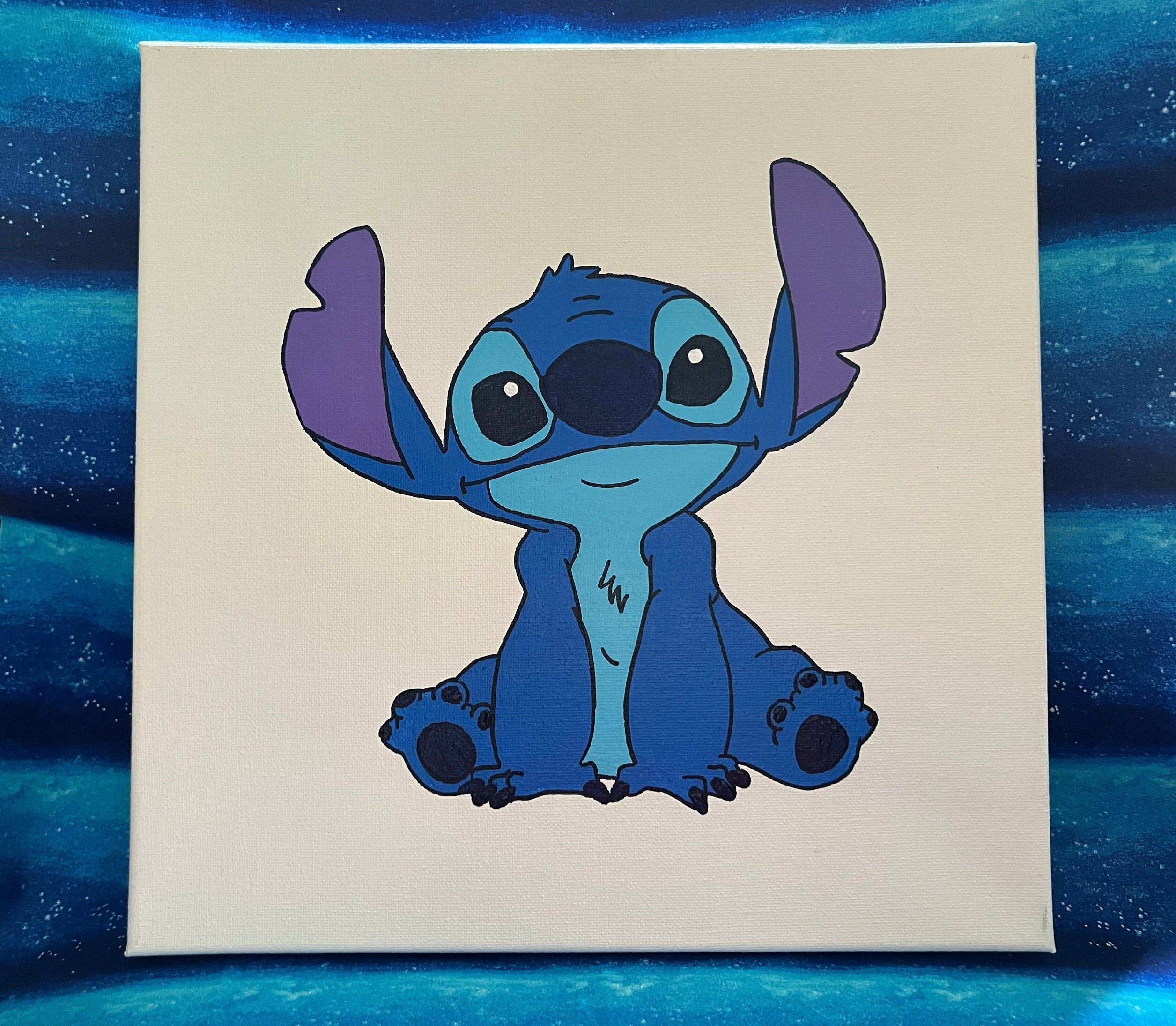 Stitch 8"x10" Acrylic Painting on Canvas Disney Lilo & Stitch Fan Art Pop Art (ready to