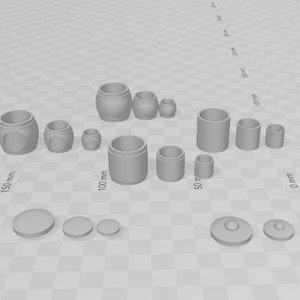 File STL - CANSITER - BARATTOLI - 4 stili - Cucina della casa delle bambole - scala 12 - Solo file stampante 3D