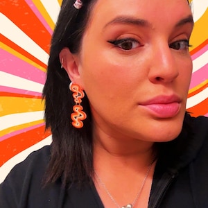 Neon Orange Lava Earrings