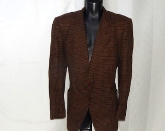 BURBERRYS Vintage 80s Rare Men's Wool Jacket 2 Button. Label