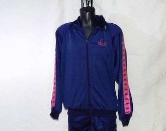 ウォーキング・ランニングウェア 90s Vtg Old Kappa Tracksuit/Jacket/Pants Vintage Kappa Tracksuit Size XL Blue 90s Retro Sport Style