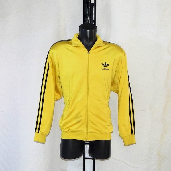 Adidas Vintage 90s Trefoil Adult's Tracksuit Top Jacket, Label Size D3, It 3, UK34/36, USA-S, Yellow, Blue