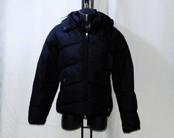 FILA Vintage 90s / 2000s Men's Excellent Down Duck short feather Jacket Hooded. Label Size IT46/48, US-S, UKS. Black