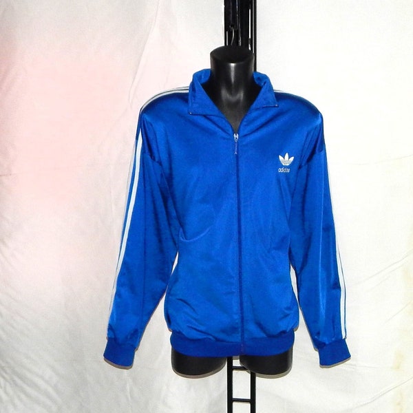 Adidas Vintage 90s Trefoil Adult's Tracksuit Top Jacket, Label Size D7, It 7, UK42/44, USA-L, blue, white