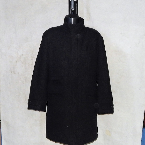 Vintage MONCLER Wool Excellent Men's New down padded Coat Jacket Label size 3, US M, Black
