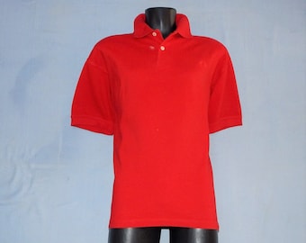 FRED PERRY Vintage 80s Adults' Cotton Polo Shirt. Label Size: XL, red