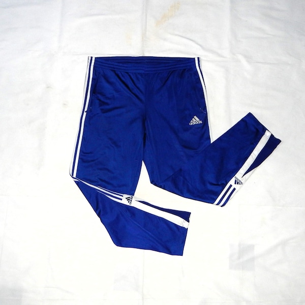Adidas Vintage 90s to 2000s Trefoil Adults' Amazing Football Training Tracksuit Trouser. Label Size D 6, F 180. Blue/white