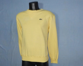 LACOSTE Vintage jaren '80 volwassen katoenen T-shirt met ronde mouwen en ronde hals. Maat 4, M/L