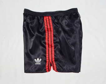 Rojo-Blanco Nylon PU Retro Pantalones Cortos De Fútbol S a 4XL