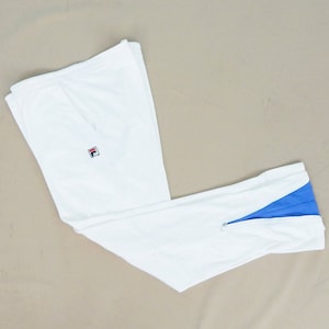 FILA Vintage 80s Adults&#39; Tennis Tracksuit Pants. Label Size: US 3, D 4, IT 4. White