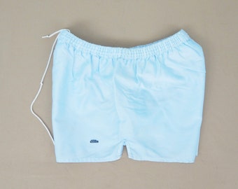 PUMA Vintage 80er Jahre Football Shiny Shorts. Etikettengröße: 7. Hellblau