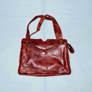 Gaia Stile Italy Vintage Ende der 60er bis 70er Jahre Damentasche aus echtem Leder, Braun