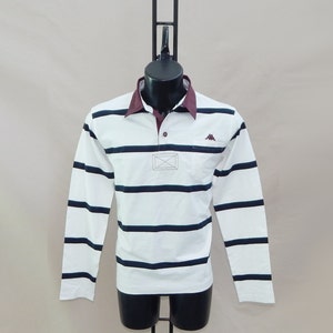 Robe di KAPPA Vintage 80s Excelente camisa polo masculina de manga comprida Lite Sweat. Tamanho da etiqueta: L. Branco/Multicor