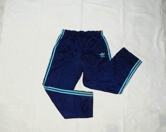 Adidas Vintage 80s Trefoils Adult s Sport Training Tracksuit Trouser. Label Size D 7 Uk L XL Us L XL. Blue white Etsy