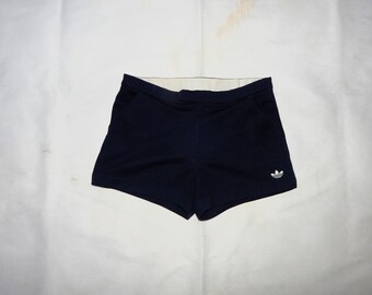 Adidas Vintage 80s Trefoil  Rare Adults' Tennis Shorts. Size D 50, UK 34, Us 34, IT 50. Blue