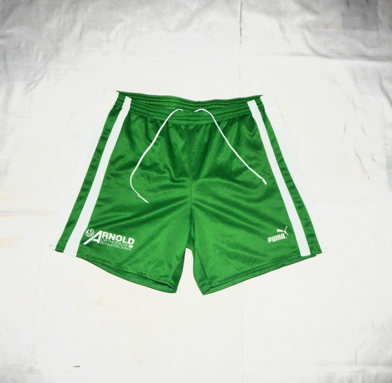 PUMA Vintage 80s to 90s Rare Adult s Football Jersey Shorts cortos a rayas Talla D8 It 8 Us XL Verde Blanco Etsy Mexico