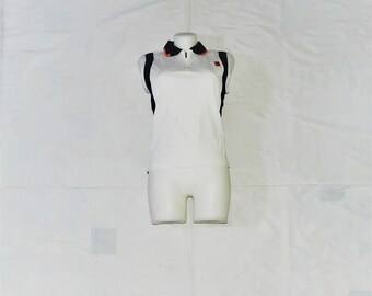 NIKE Vintage 90s/2000s Excellent Women's/ Girls' Cotton Long Polo T-Shirt Dress . Label Size: L (12/14 Y), S Adults', Black/white