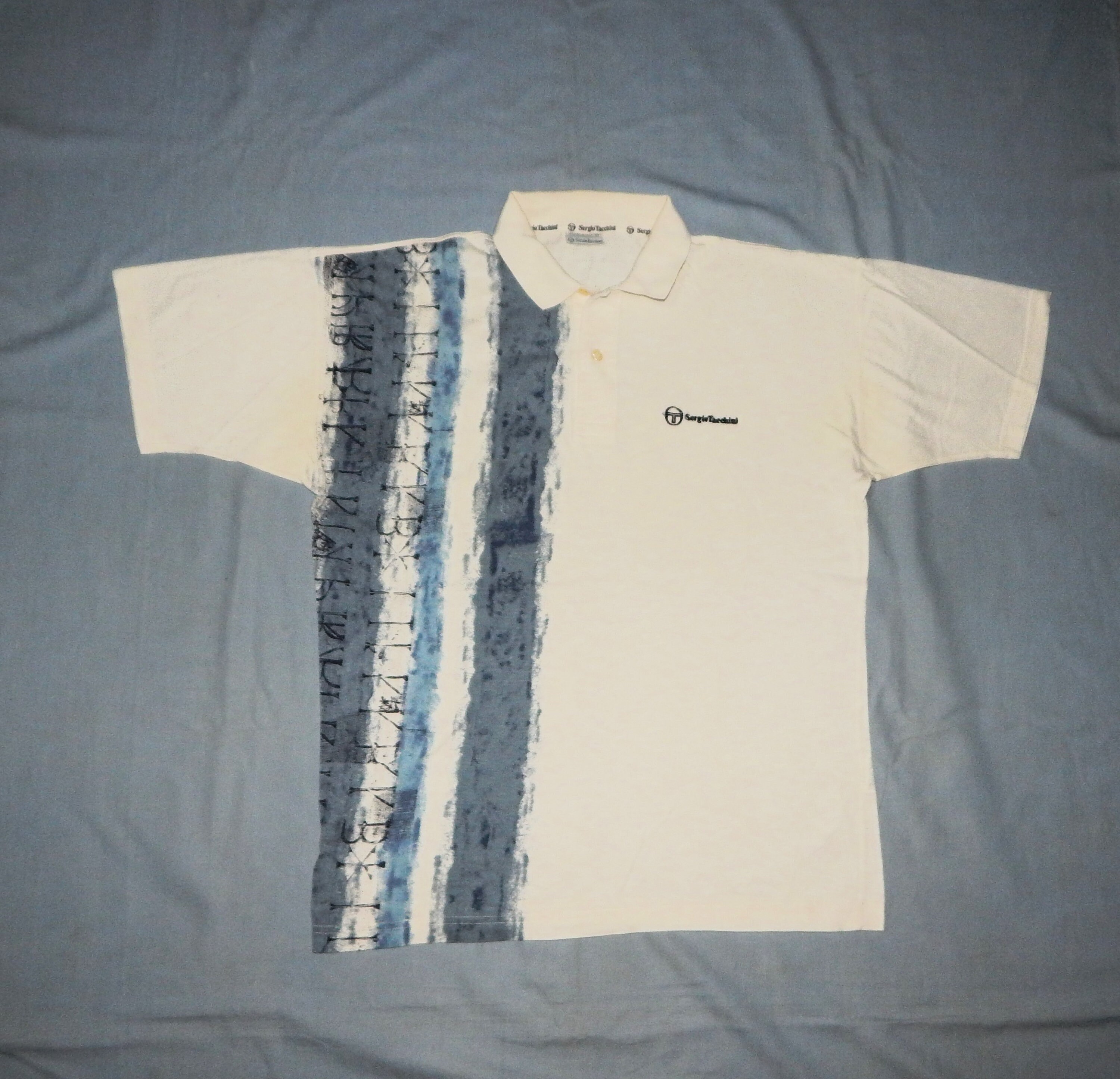 ウェア 90s sergio tacchini sampras polo shirt L SAMPRAS Sergio Tacchini Vintage 90s Men's Tennis Cotton Polo