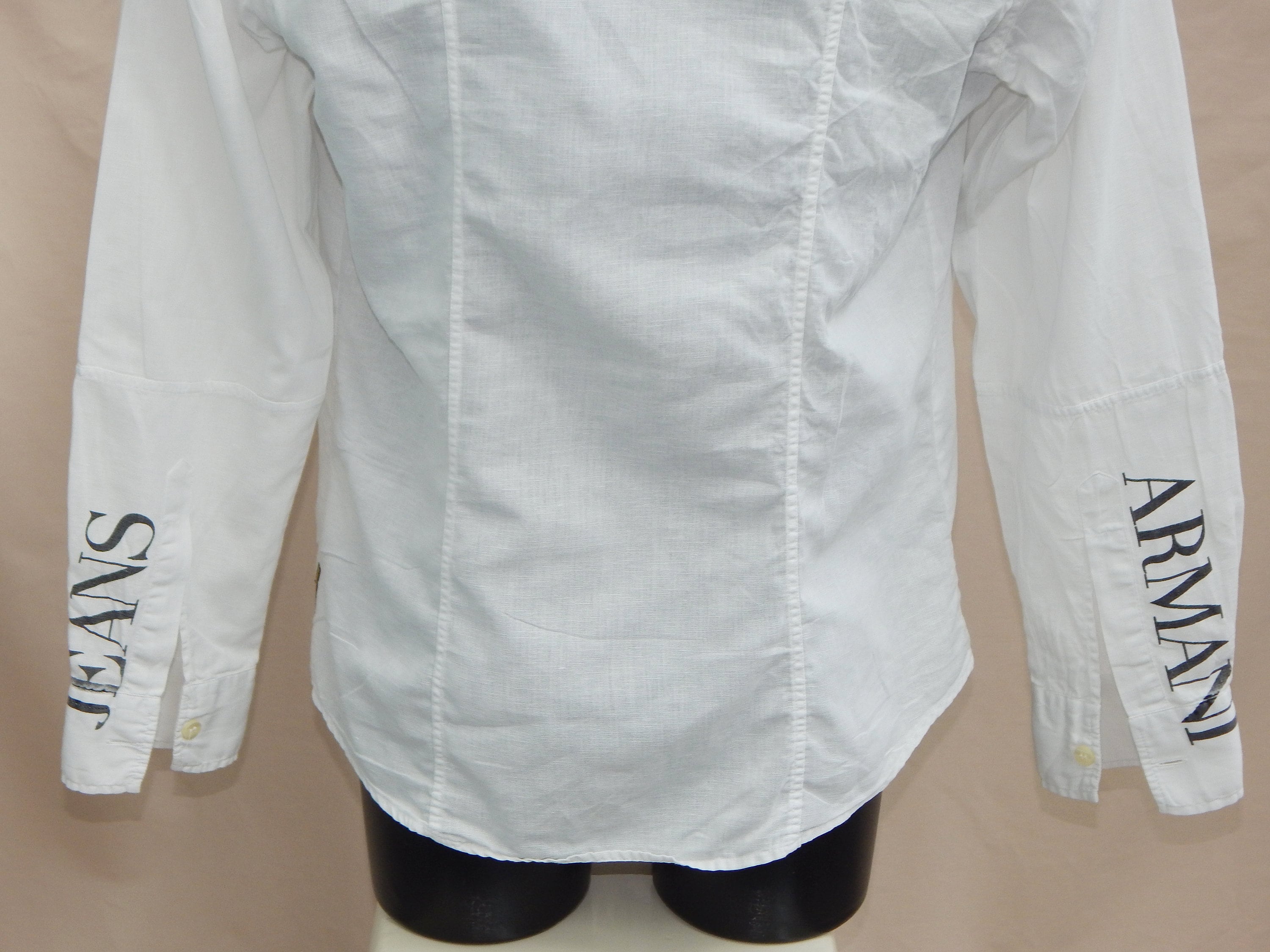 ARMANI Vintage 2000s Excellent Rare Men's Linen Blend Long Sleeves