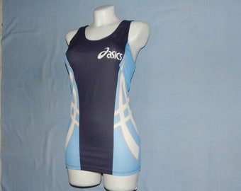 ASICS Vintage 90s Excellent Unworn Women's Running Training Sport Vest. Size M, Blue /Light Blue