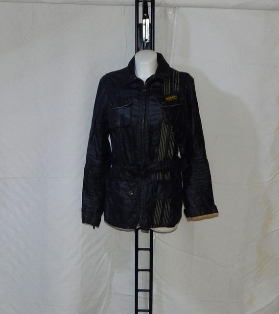 Barbour International Vintage 80s Style Original Tartan Leather 
