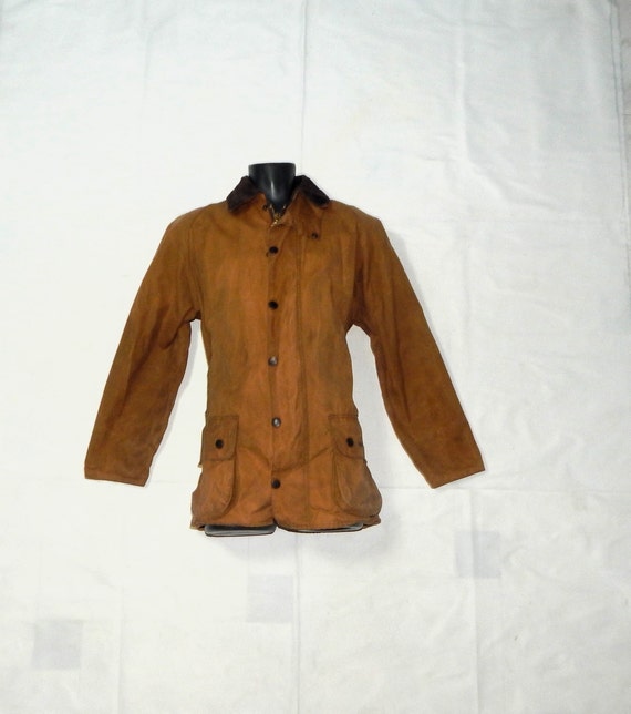 Barbour Vintage 80s Made in Original Tartan Classic Moorland 4oz Wax Country Outdoor Jacket Men s Size C42 107 Cms Brown Etsy Canada