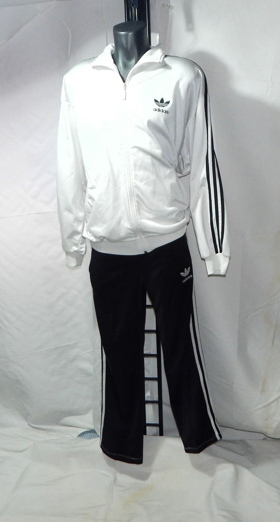 ADIDAS Vintage 90s Adults Sports Football Tennis Tracksuit 2pcs Jacket and Pants. Label Size D6 Uk 40 42 Us M. White black Etsy Sweden
