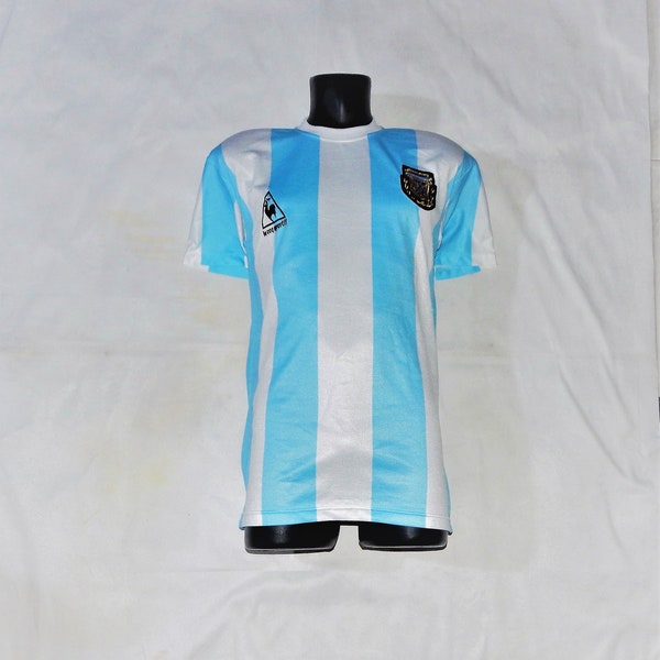 ARGENTINA Maradona vintage WC 1986 style Le Coq Sportif Football National Team Shirt Nr 10,  Sz. M