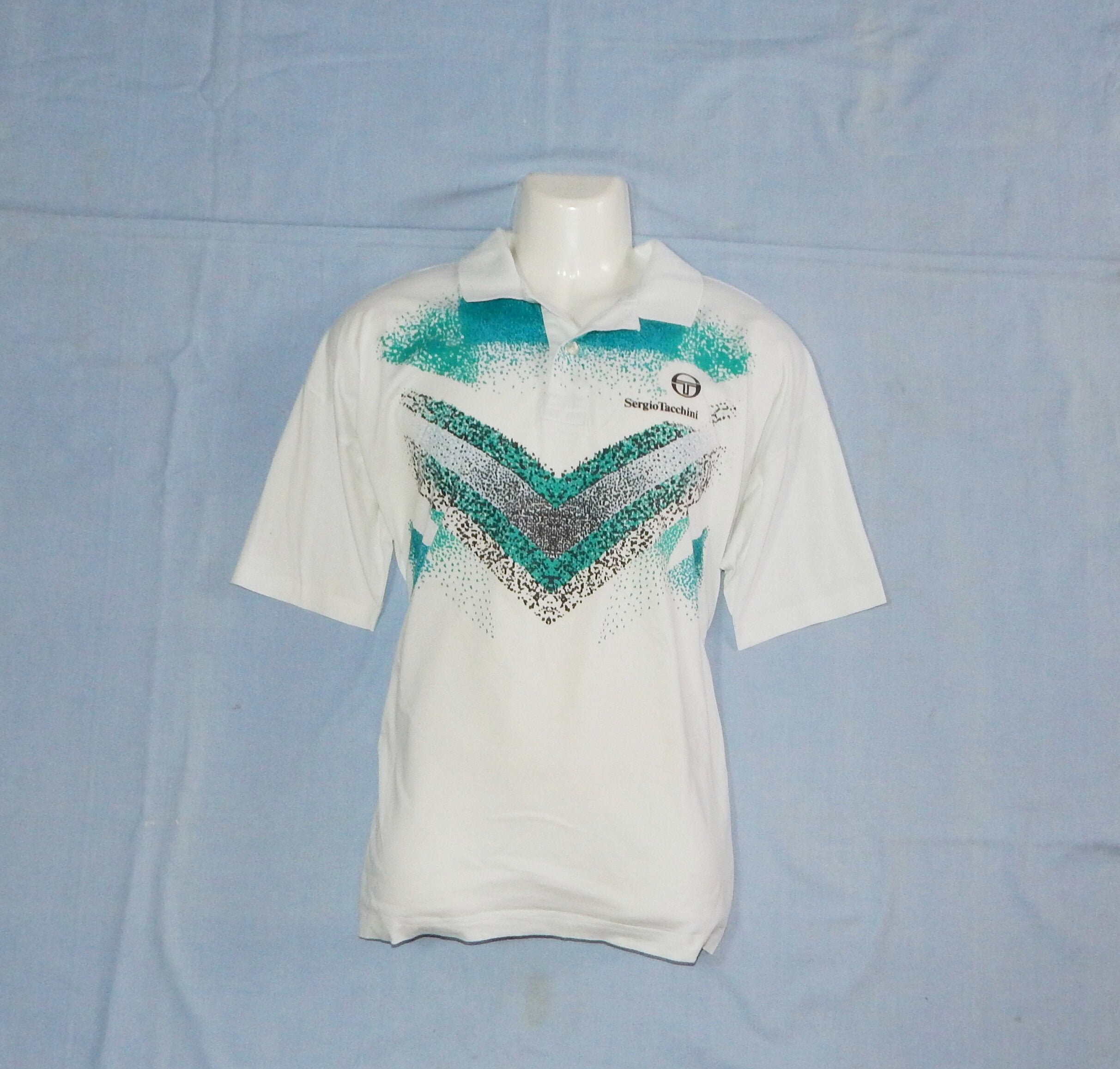 Image of Sergio Tacchini Rare Vintage 1970/80S Men's Tennis Collared Polo Shirt, Size Vii/xl, Us/Uk-xl