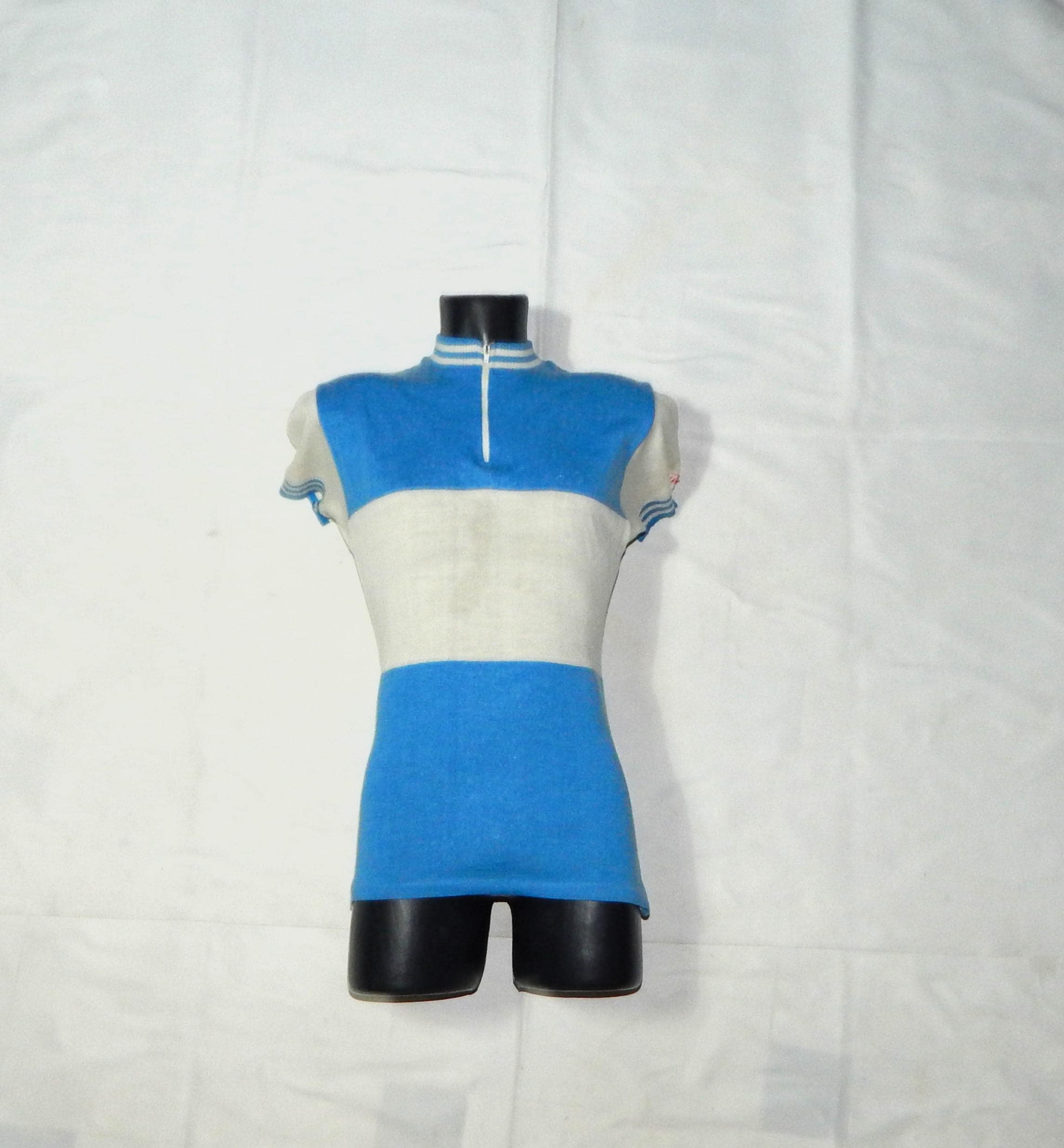 70s 1/4 Zip Cycling Shirt, Color Block Ringer Tee Striped T