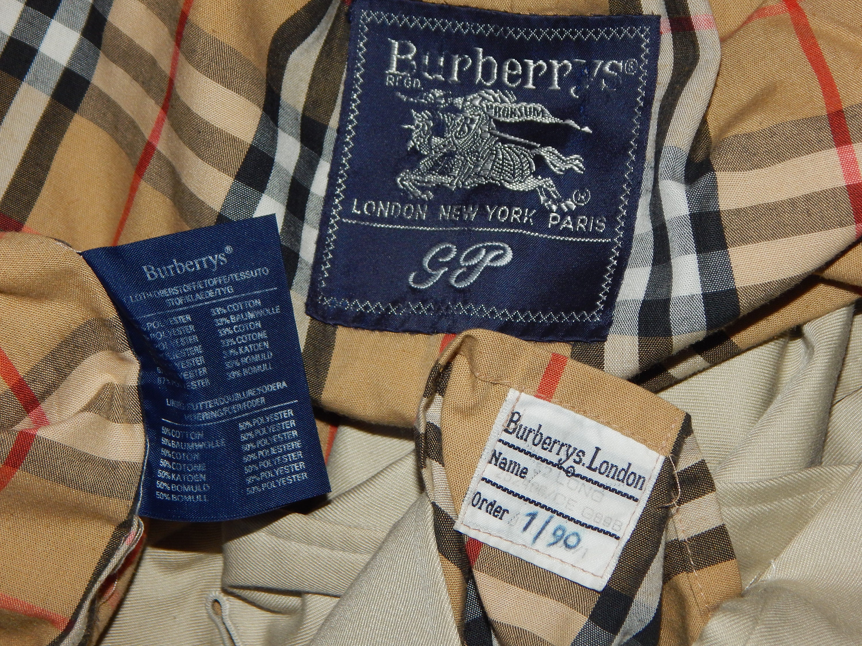 Burberry Vintage 80s Excellent Men's Classic Nova Check Double
