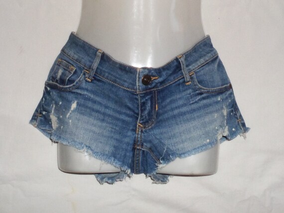 90/2000s Denim Blue Short Shorts | Etsy 
