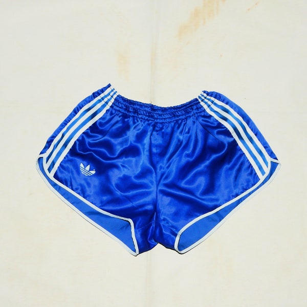 Adidas Vintage 70s Trefoils Ventex France Adult's's Running/Football Short Shorts, Size S (80/32), Blue /White