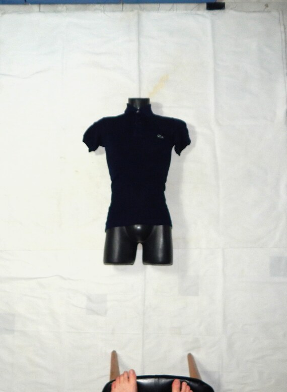 【Vintage】70s FRENCH LACOSTE ブラック ポロシャツ LACOSTE Vintage 70s Made in France Men's Tennis Golf Cotton Pique