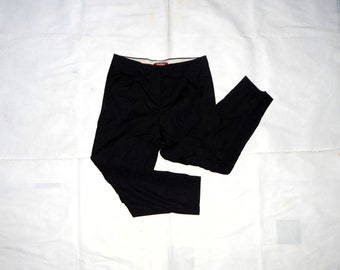 MAXMARA studio Vintage 80s Excellent Rare Women's cotton Trousers. Size: Uk 14, Us 12, It 46 . Black