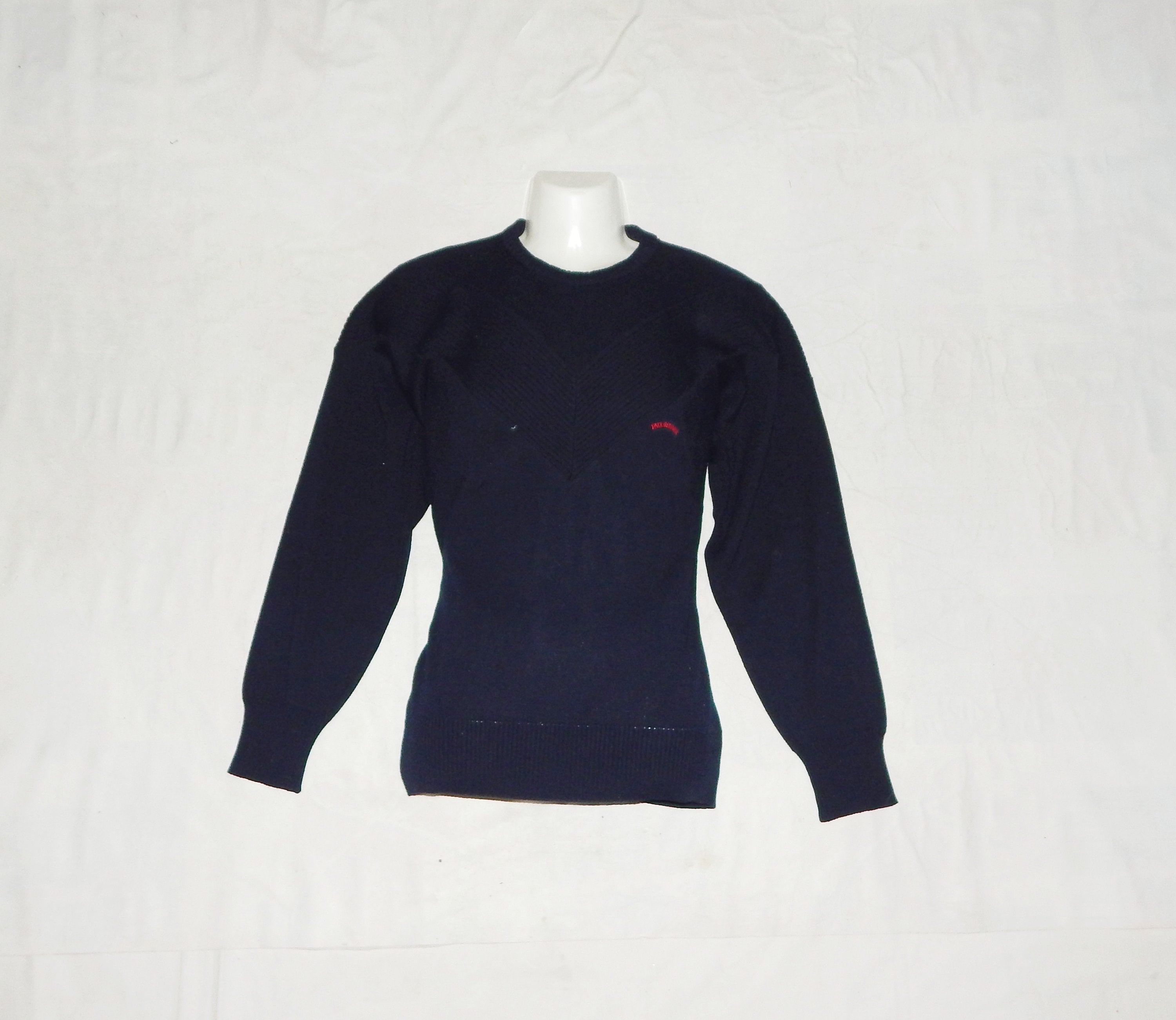 Image of Paul & Shark Vintage 90S Men's Yatching Wool Crewneck Sweater Jumper, Size L, Blue Navy