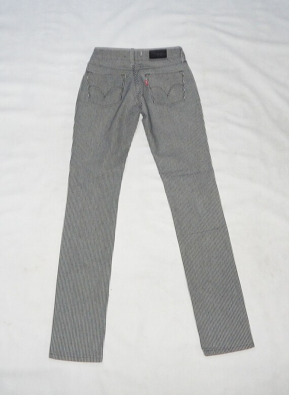Levis 473 Skinny Fit Women's Black Striped Denim Jeans. | Etsy