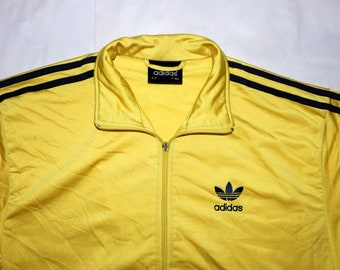 Adidas Vintage 90s Trefoil Adult's Tracksuit Top Jacket, Label Size D3, It  3, UK34/36, USA-S, Yellow, Blue