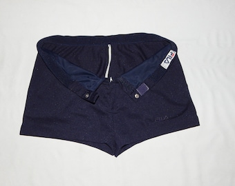 FILA Vintage 90s Adults' Tennis All Navy Blue Shorts. Label Size M, IT50,USA34, UK34.Navy Blue
