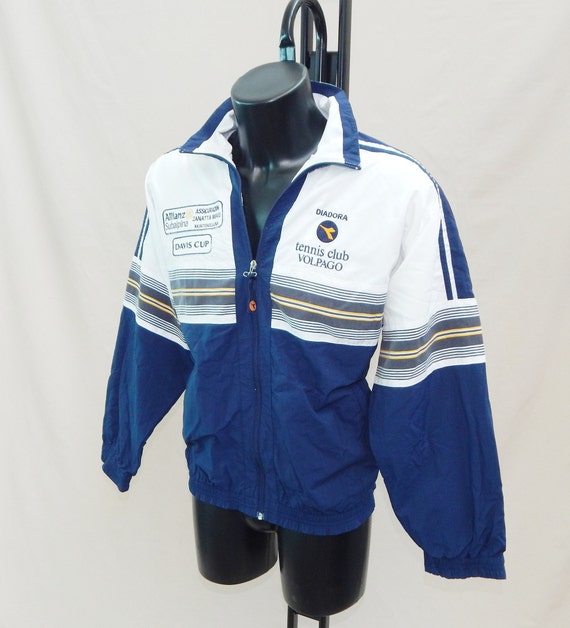 DIADORA セットアップ　ジャージ ゴールド/ネイビー/ブルー DAVIS CUP DIADORA Vintage Adults' Tracksuit Top Jacket . Label