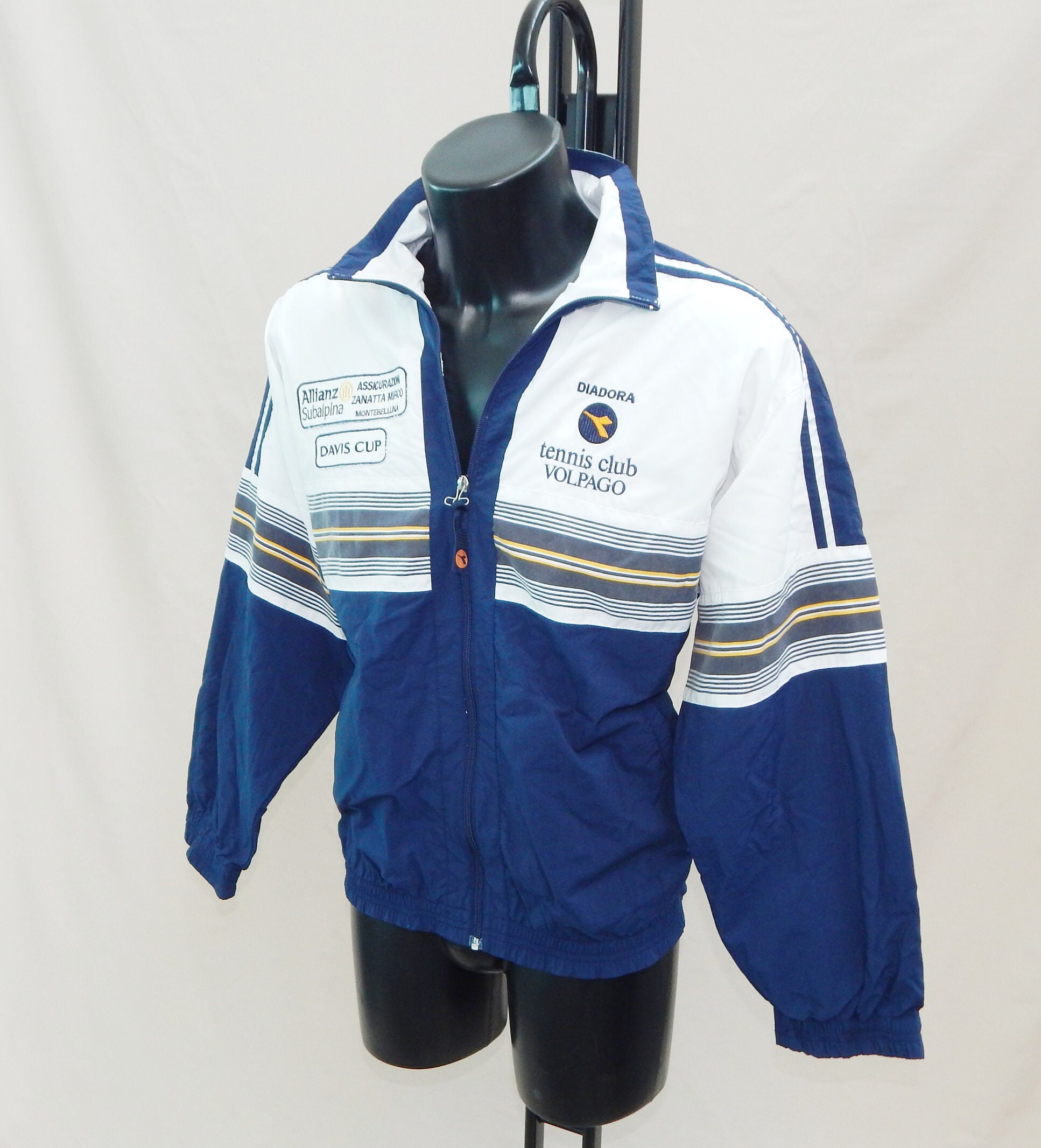 DAVIS CUP DIADORA Vintage Adults' Tracksuit Top Jacket . Label